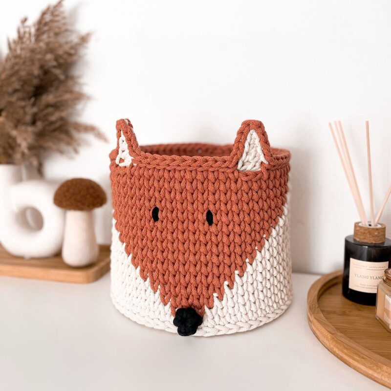 Horgolt róka kosár 🦊