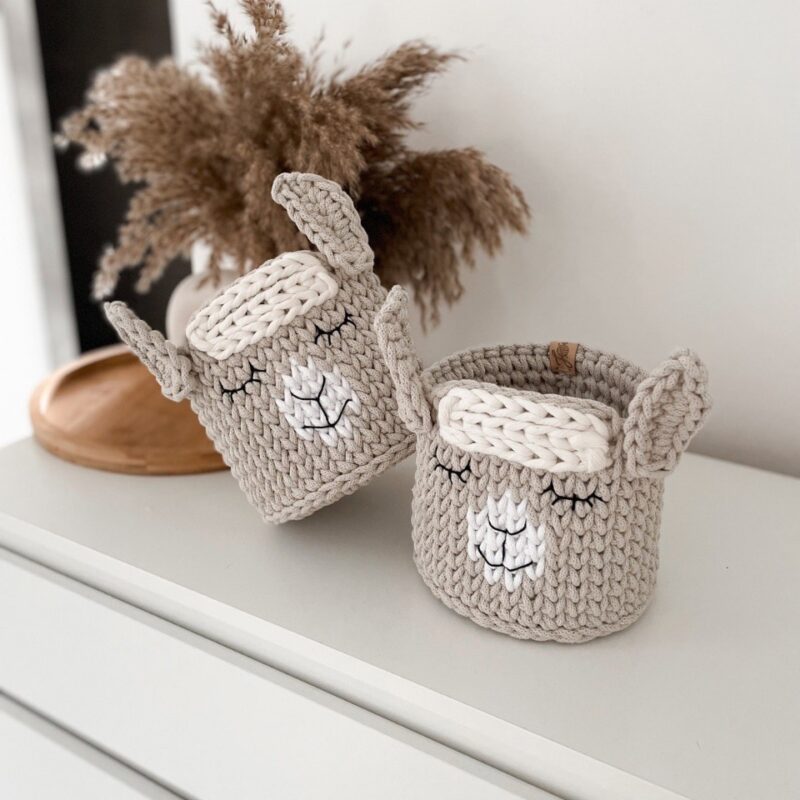 Horgolt alpaka kosár