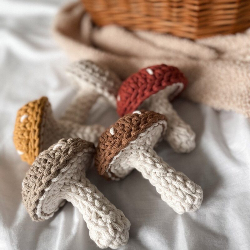 Horgolt gomba csörgő 🍄‍🟫