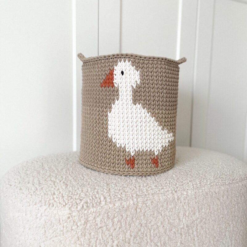 Horgolt libás tároló🪿